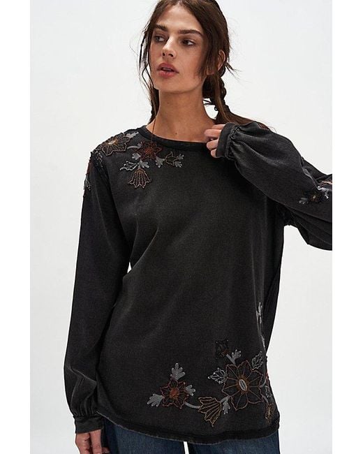 Free People Black Vines Long Sleeve
