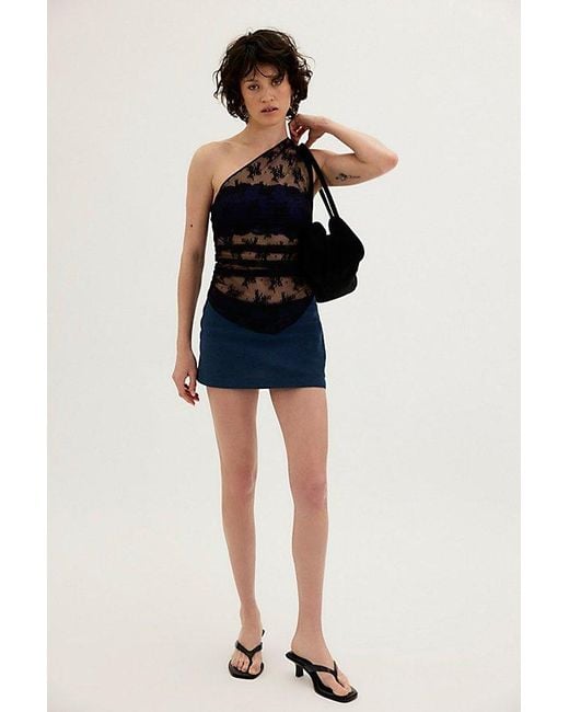 Free People Black My Little Micro Mini Cotton-Linen Skort
