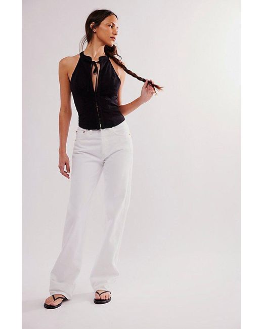 Re/done White High-Rise Loose Long Jeans