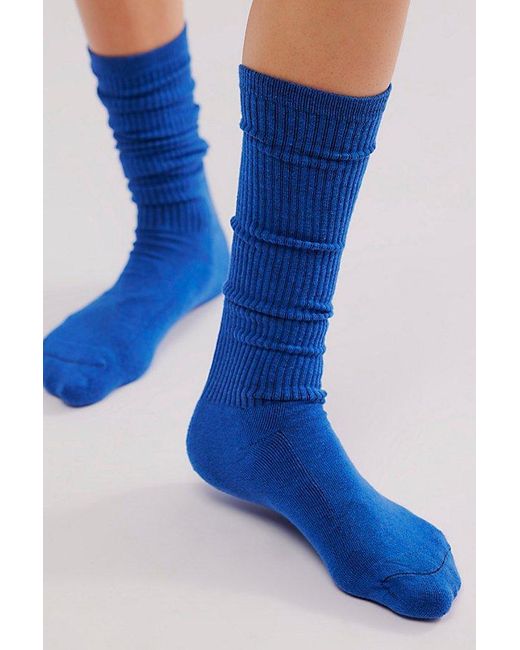 American Trench Blue Tall Solid Tube Socks