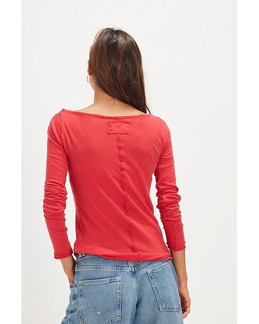Free People Red Most Loved Long Sleeve