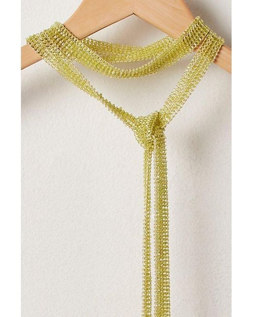Free People White Lola Embellished Skinny Scarf