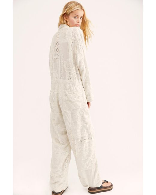 Free People White Eyelet Coverall By Magnolia Pearl