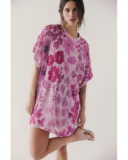 Free People Pink Jewel Mini Dress