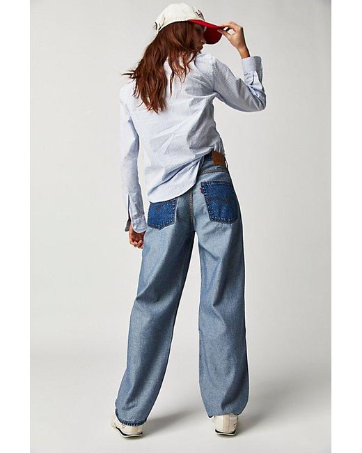 Free People Levi's Reversible Baggy Dad Jeans in Blue | Lyst