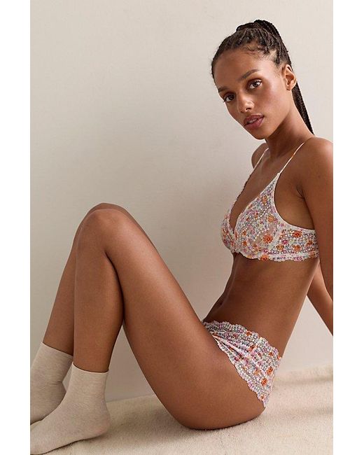Intimately By Free People Brown This Or That Printed Plunge Underwire Bra By