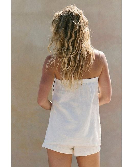 free-est Multicolor Summer Breeze Linen Short Set By
