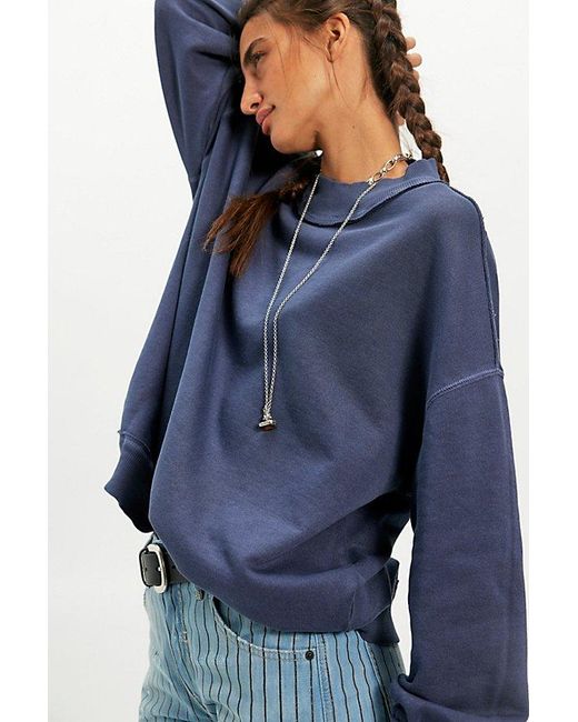 Free People Blue Palm Springs Pullover