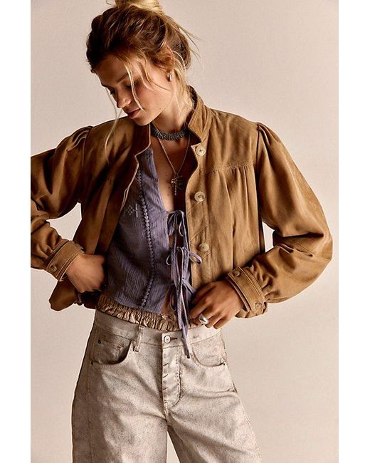 Free People Natural Nimbus Suede Jacket