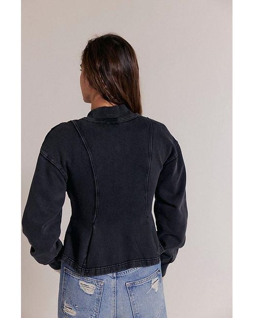 Free People Blue Ziggy Zip-Up