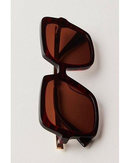 Free People Black The Beaumont Square Polarized Sunglasses