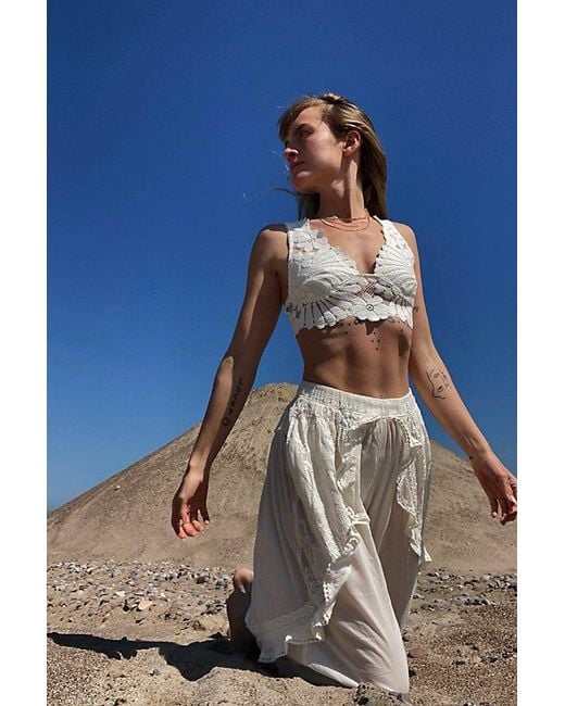 Intimately By Free People Green Petal Party Lace Plunge Bralette By