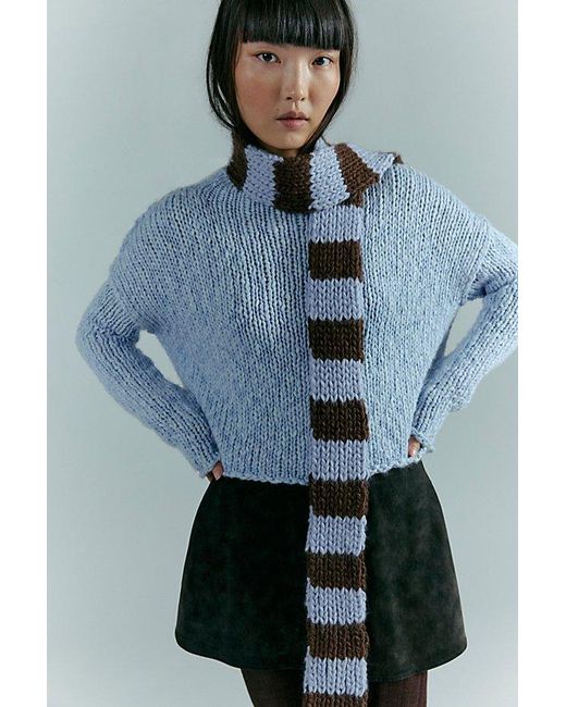 Free People Blue Tacita Beanie & Scarf Set