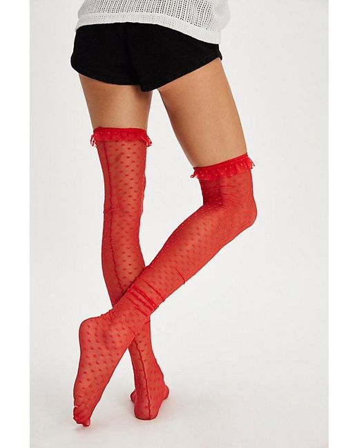 Only Hearts Black Over-the-knee Ruffle Socks