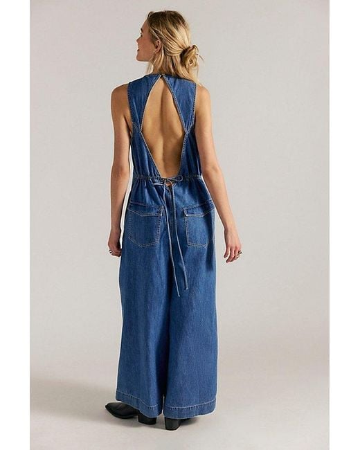 Free People Blue Do No Wrong Jumpsuit