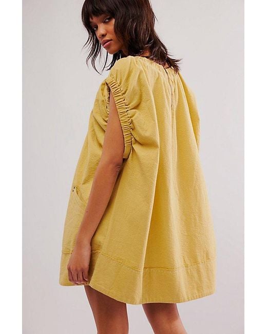 Free People Yellow Siegel Mini Dress