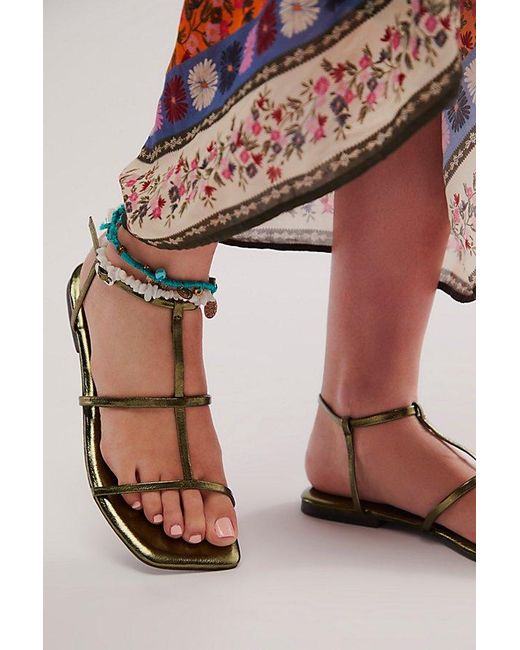 Jeffrey Campbell Green Tan Lines Strappy Sandals