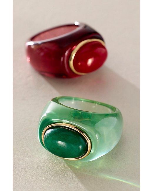 Free People Green Studio Resin Ring