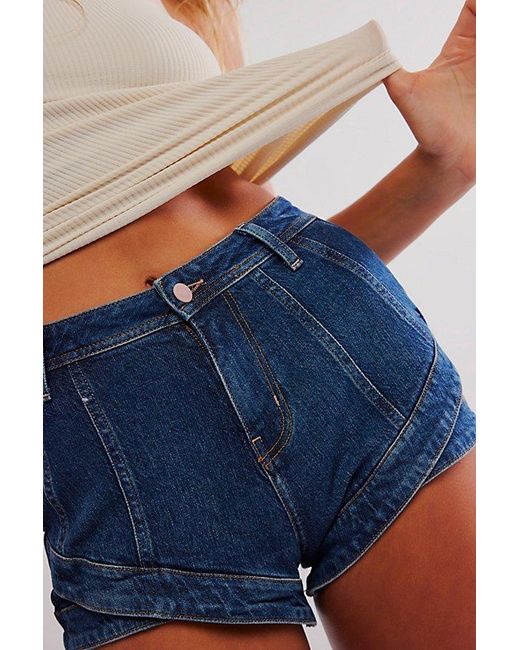 Free People Blue Crvy Mona High-rise Shorts