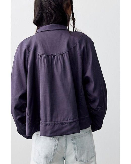 Free People Gray Devon Solid Balloon Jacket