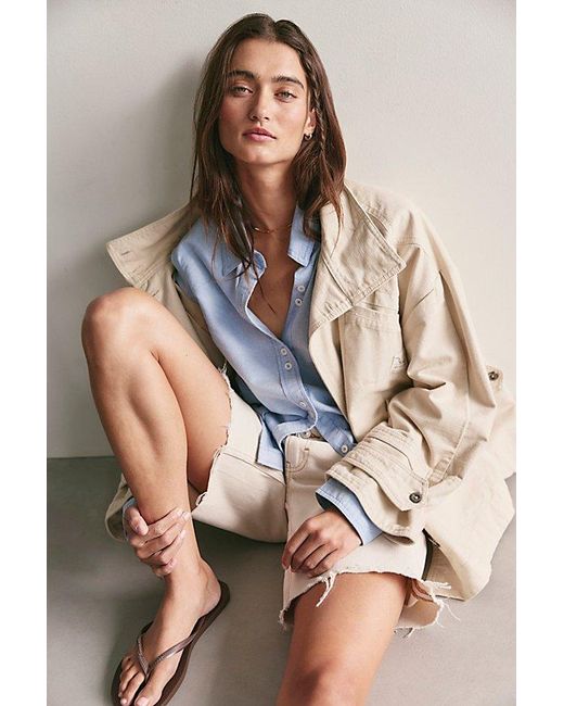 Free People Blue Benny Slim Oxford Button-Down