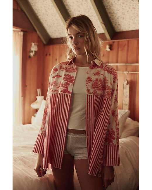 Intimately By Free People Red Room Service Shirt By