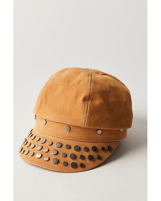 Urban Outfitters Natural Studded Avery Leather Hat By