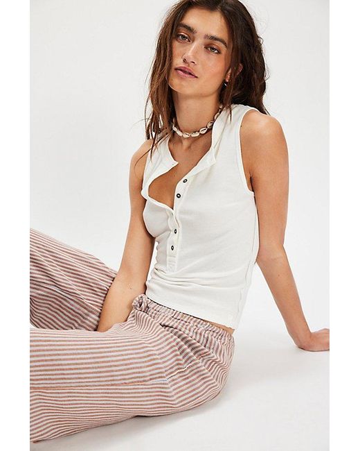 Free People White Jamie Henley Tank