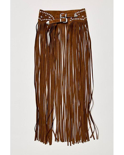 Urban Outfitters Brown Paris Texas Maxi Skirt Belt