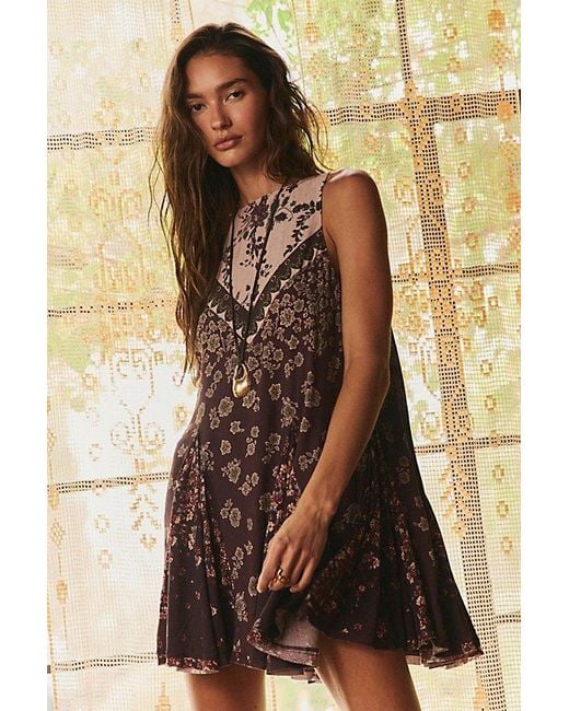 Free People Natural Everlasting Printed Mini Dress