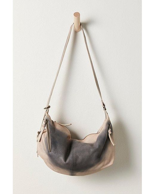 Free People Gray Rumble Leather Sling Bag