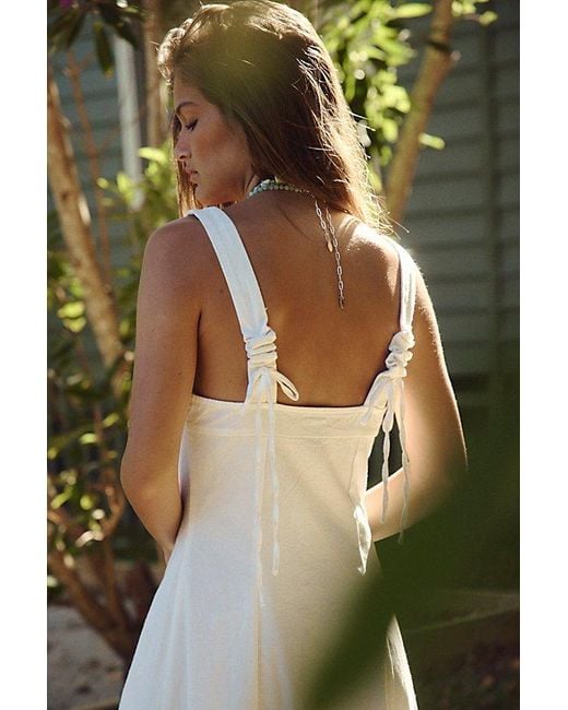 free-est Green Holland Stretch Linen Midi Dress By