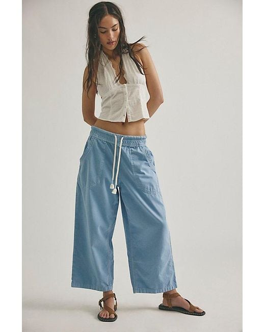 Free People Blue Easy Peasy Pull-On Jeans