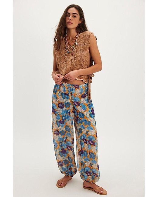 Free People Blue Misty Printed Bubble Pant