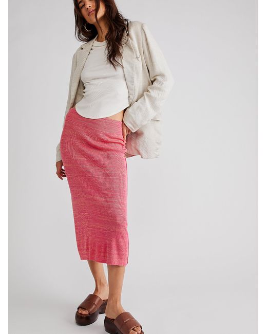 Free People Golden Hour Midi Skirt in Pink | Lyst