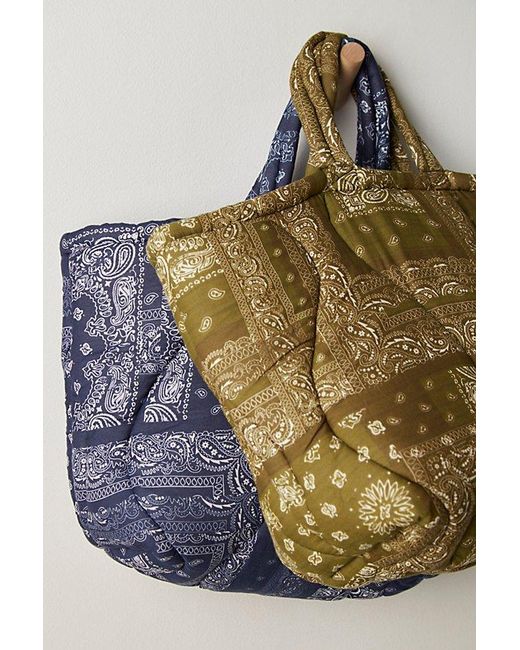 Free People Green Picnic Party Bandana Tote