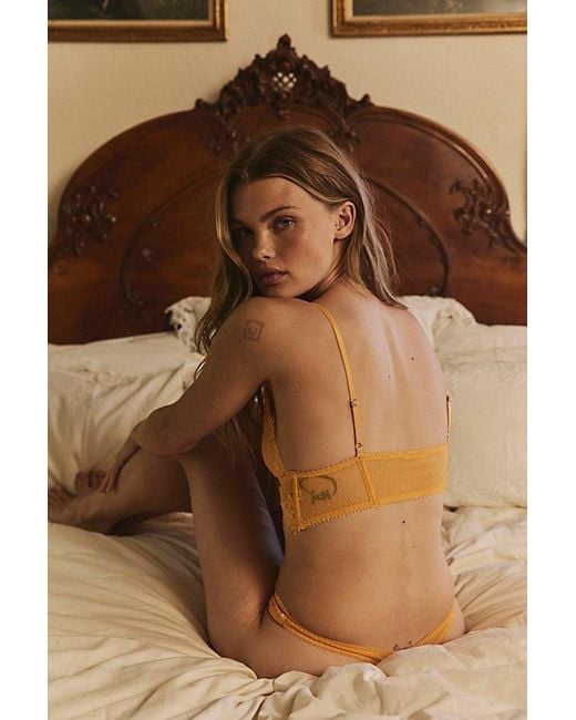 Intimately By Free People Natural Fiona Mesh Longline Bralette By