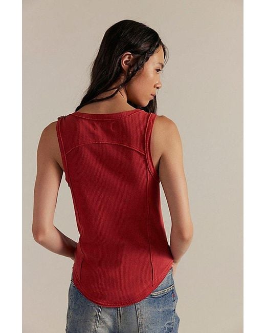 Free People Red Jamie Tank Top