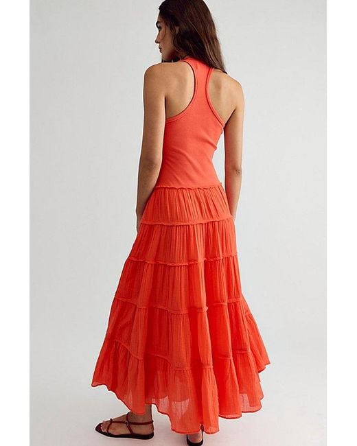 free-est Red Set Sail Maxi Dress By