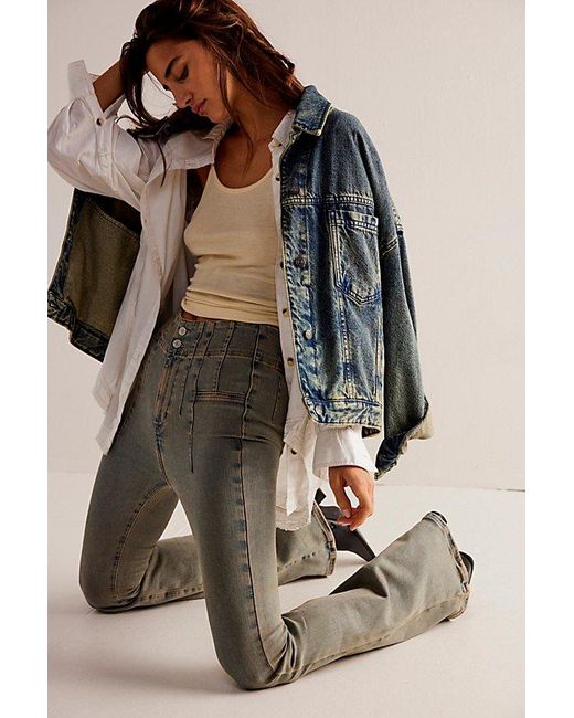 Free People Natural Jayde Flare Jeans At Free People In Neptune, Size: 24