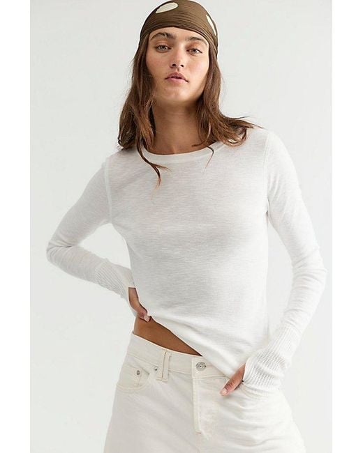 Free People Gray Tinsley Long Sleeve Top