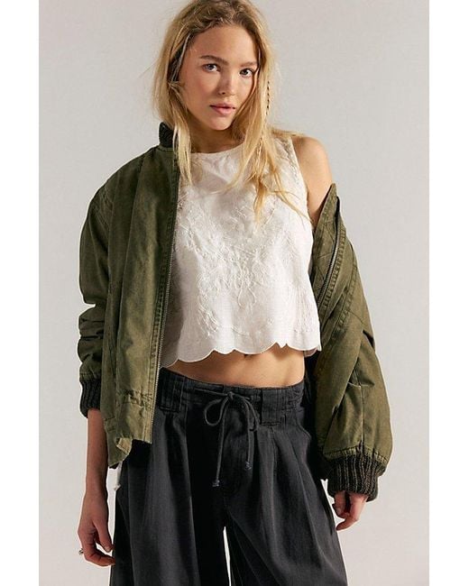 Free People White Faded Gardens Tank Top