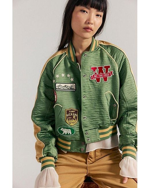 Free People Green Star Power Souvenir Jacket