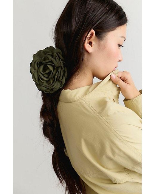 Free People Green Belle Rosette Claw Clip