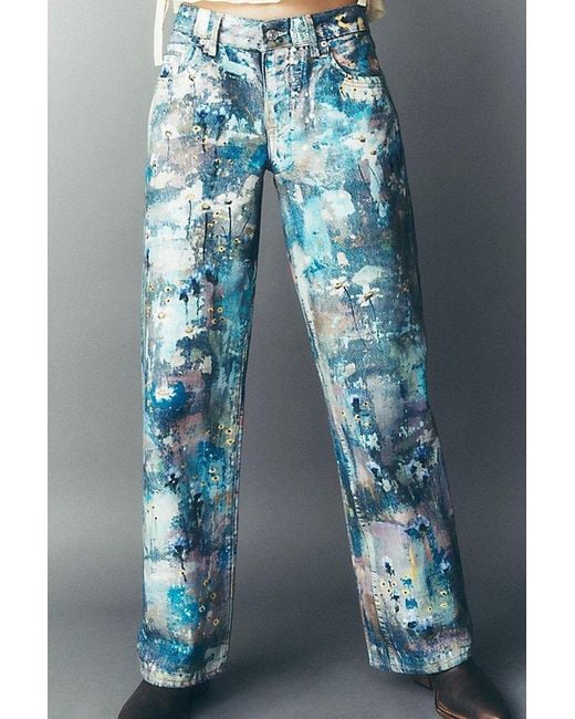 Free People Blue Tennessee Low-Rise Illusions Jeans