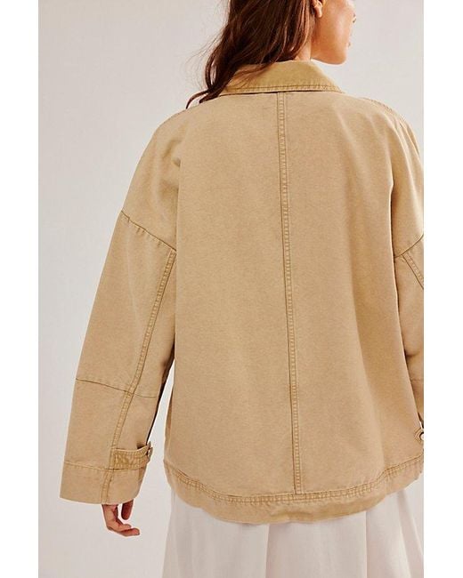 Free People Natural Easy That Canvas Jacket At Free People In Brown Rice, Size: Xs