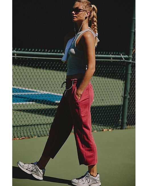 Fp Movement Pink Sprint To The Finish Crop Pants