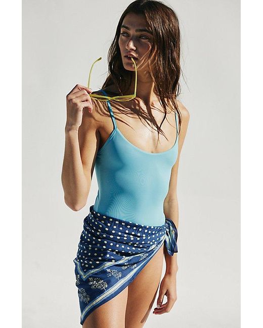 Toast Swim White Toast Solid High Cut One-piece Swimsuit At Free People In Blue Topaz, Size: Xs