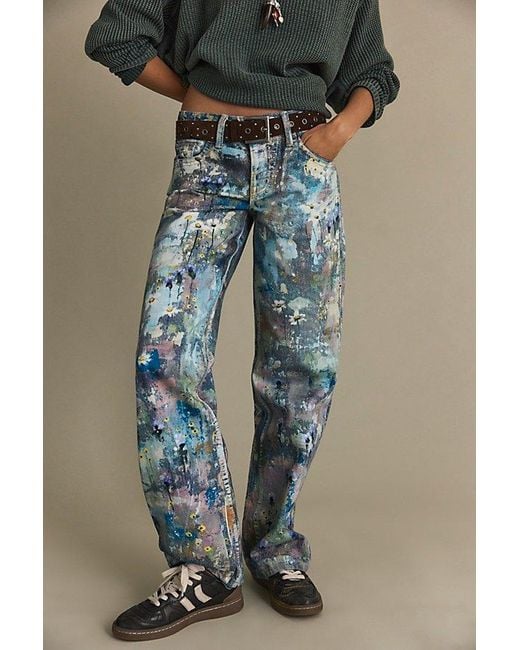 Free People Blue Tennessee Low-Rise Illusions Jeans