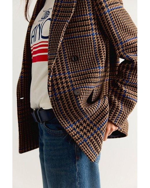 Closed Brown Fitted Double Breasted Blazer